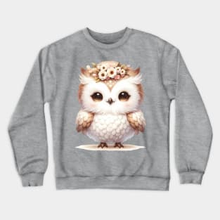 Cute Fluffy Baby Owl Crewneck Sweatshirt